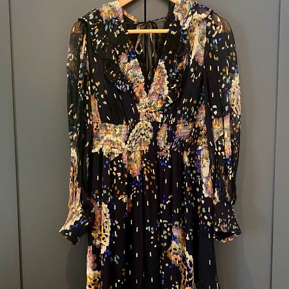 By Anthropologie Smocked V-Neck Maxi Dress - Picture 6 of 7